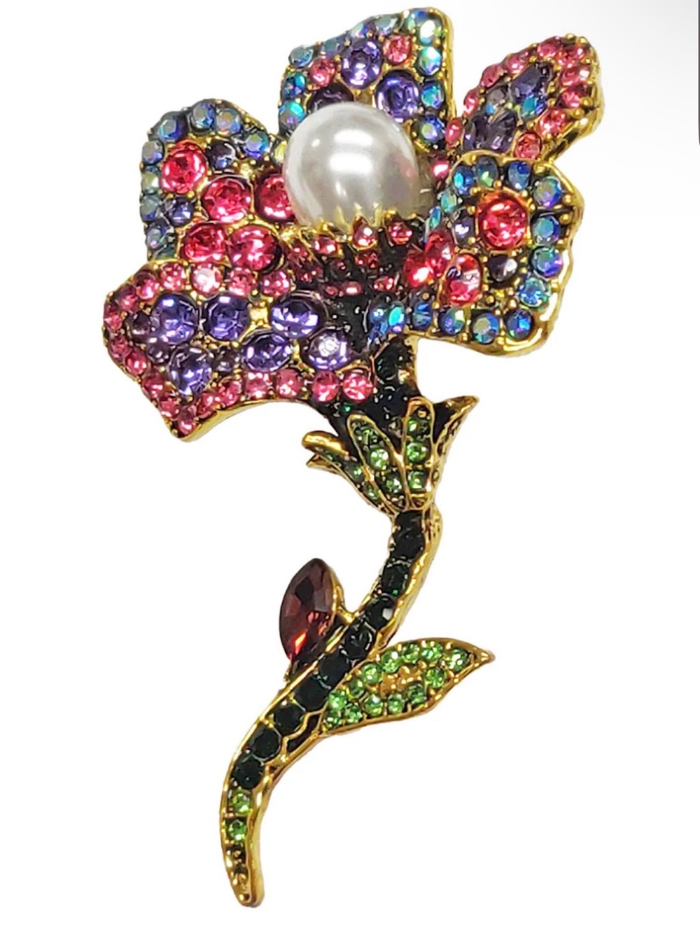 Pearl Floral Pin by Aratta, NWOT